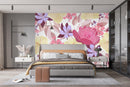 Stylish Colorful Flowers Contemporary Wallpaper