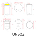 UNS03 Stainless Steel Mono Directional One Slit In-Ground Low Voltage LED In Ground Landscape Lighting