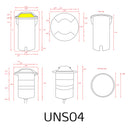 UNS04 Stainless Steel Bi Directional Two Slit In-Ground Low Voltage LED In Ground Landscape Lighting