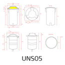UNS05 Stainless Steel Tri Directional Three Slit In-Ground Low Voltage LED In Ground Landscape Lighting