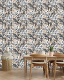 Elegant Beige Wallpaper with Flowers Fashionable