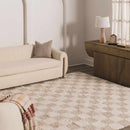 Atira Light Brown Checkered Area Rug