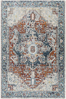 Cabacungan Blue & Rust Washable Area Rug - Clearance
