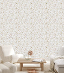 Gold Floral Contour Wallpaper