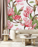 Modish Pink Magnolia Wallpaper