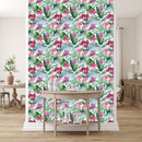 Elegant Exotic Flowers and Leaves Wallpaper