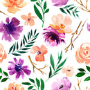 Elegant Modern Violet Flowers Wallpaper