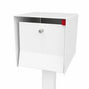 QUICK SHIP UpTown Box-2.0 in ARCTIC WHITE on WHITE - Modern Mailbox