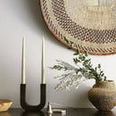 U-Shaped Wooden Double Taper Candlestick Holder