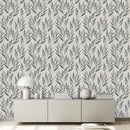 Contemporary Grey Leaves Wallpaper Fashionable High-Quality