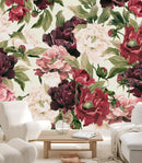 Fashionable Red Flowers Wallpaper Contemporary