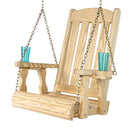 Amish Casual Heavy Duty Outdoor Wood Swing Chair in Unfinished Clearcoat