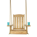 Amish Casual Heavy Duty Outdoor Wood Swing Chair in Unfinished Clearcoat