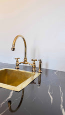Antique Brass Kitchen Faucet - Unlacquered Brass Kitchen Faucets