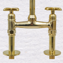 Vintage 8" Kitchen Unlacquered Brass Bridge faucet