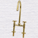 Vintage 8" Kitchen Unlacquered Brass Bridge faucet