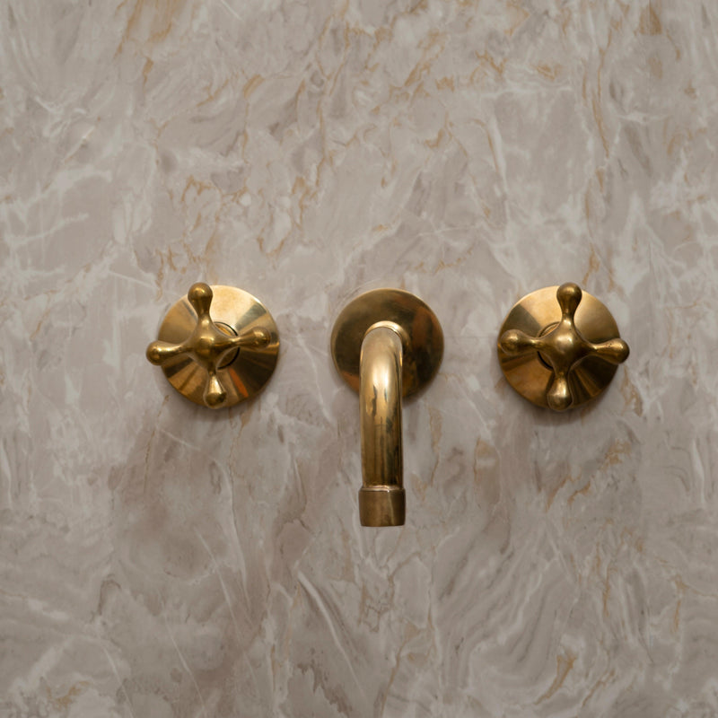 Unlacquered Brass Wall Mounted Bath Faucet