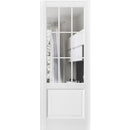 Felicia 3599 Matte White Barn Door Slab with 9 Lites Clear Glass
