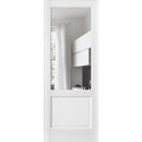 Lucia 1533 White Silk Barn Door Slab with Clear Glass