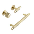 Knurled Brushed Gold "Manor" Cabinet Knobs and Drawer Pulls