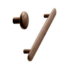 Walnut Lacquered Wood "Brutus" Cabinet Knob and Drawer Pulls