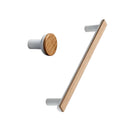 White and Wood "Bis" Cabinet Knob and Drawer Handle