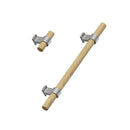 Wood and Nickel "Bond" T-Bar Dual Finish Knob and Pulls
