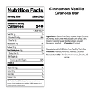 Cinnamon Vanilla Granola Bar | Single Bar | Gluten, Dairy, & Soy Free | The Gourmet Granola