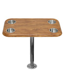 RV Side Tables | RV End Tables - Table Set - 6" Flush Mount Floor Plate / Anti Wobble, Cocktail Design (6 colors)