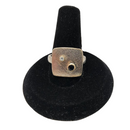 Sapphire Aqua Square Silver Ring | Jules Jewelbox