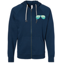 SALE | Nebraska Reflection Collection Zip Up Hoodie | Indigo | Multiple Sizes | Screen Machine