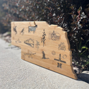 Nebraska Themed Cutting Board | 16" x 9" x 1" | RCK Creations & More