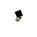 Black Onyx & Pearl Earrings | 14k Gold | .25" x .75" | Jules Jewelbox