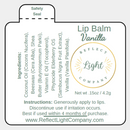 Organic Lip Balm | .15 oz | Multiple Scents | Reflect Light Company