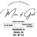Man of God Musk & Lavender Scented Candle | 7 oz | Eternal Promises