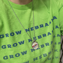 Nebraska State Charm Necklace With Meadowlark Bird Design | Multiple Colors | Silver Chain | 24" Chain and 1" Charm | Create