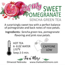 Sweet Pomegranate Tea | Sencha Green Tea | 12 Tea Bags | Caffeinated | Tea n More