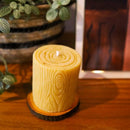 Bees Wax Candle With Wooden Base | 12 oz | Buzz Savories, LLC
