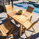 Telluride 4-Person Natural Teak Outdoor Square Dining Table 39"
