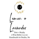 Lemon & Lavender Scented Wax Melt | 2.5 oz | Eternal Promises
