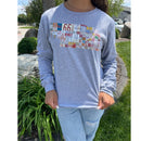 Nebraska License Plate Gray Long Sleeve Shirt