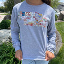 Nebraska License Plate Gray Long Sleeve Shirt