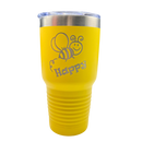 Stainless Steel "Bee Happy" Tumbler | 30 oz | Multiple Colors | RCK Creations & More