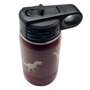 Stainless Steel Dinosaur Engraved Water Bottle | 12 oz | Multiple Colors | RCK Creations & More