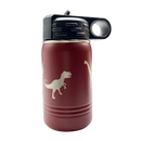Stainless Steel Dinosaur Engraved Water Bottle | 12 oz | Multiple Colors | RCK Creations & More