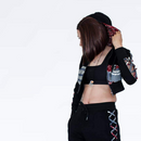 Awa African print cropped hoodie
