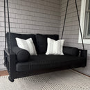 Amish Casual Twin Uptown Porch Swing Bed in Tricorn Black Paint
