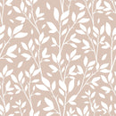 Contemporary Beige Leaves Wallpaper Chic