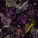 Black Wallpaper with Brightly Leaves