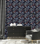 Elegant Leaves on Dark Wallpaper Tasteful